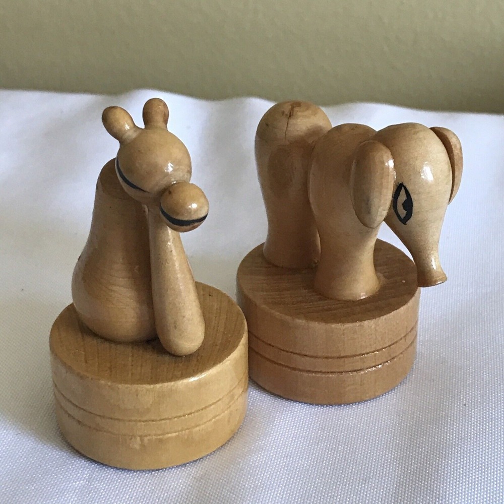 Vintage Wooden Elephant‎ & Camel Pencil Sharpeners